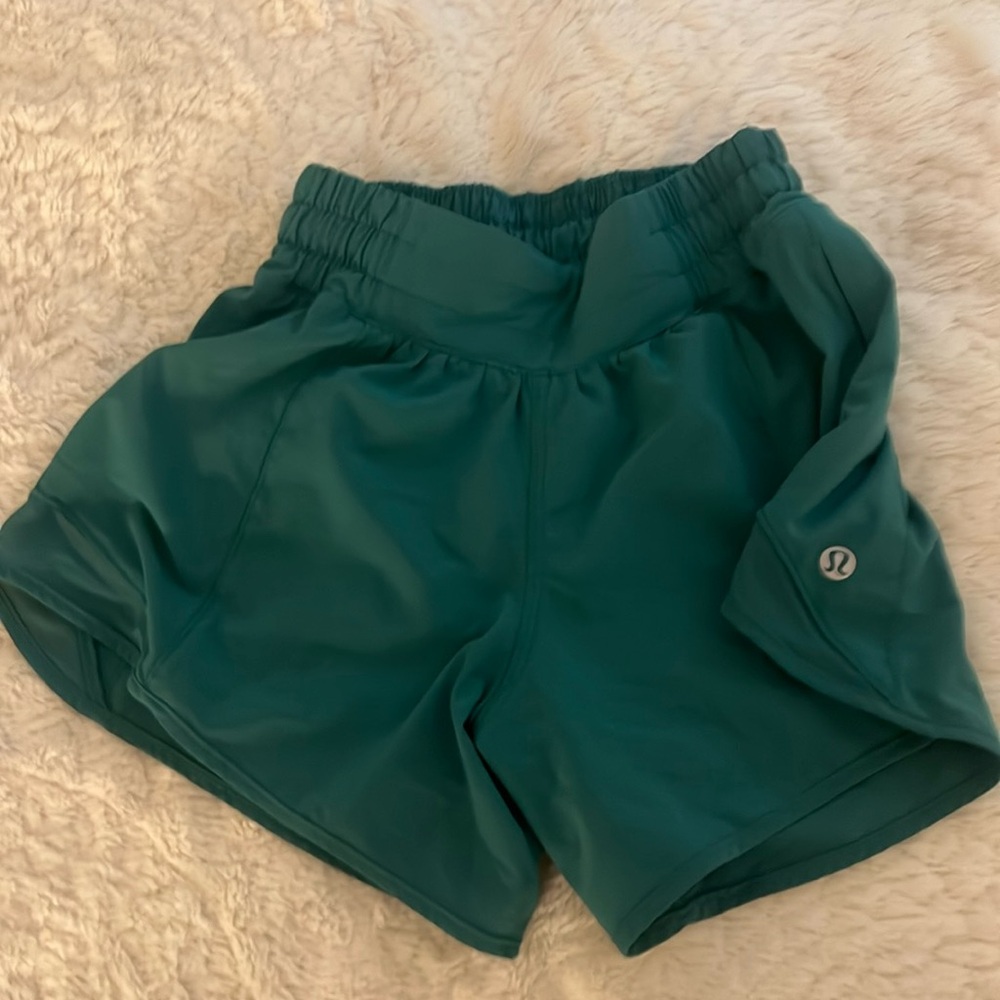 Lululemon dark green-blue hotty hot shorts